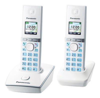 Радиотелефон Panasonic KX-TG8052RUW (белый, 2 трубки с резервным питанием)